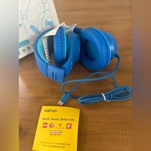 NIB EarFun Blue Over-Ear Headphones